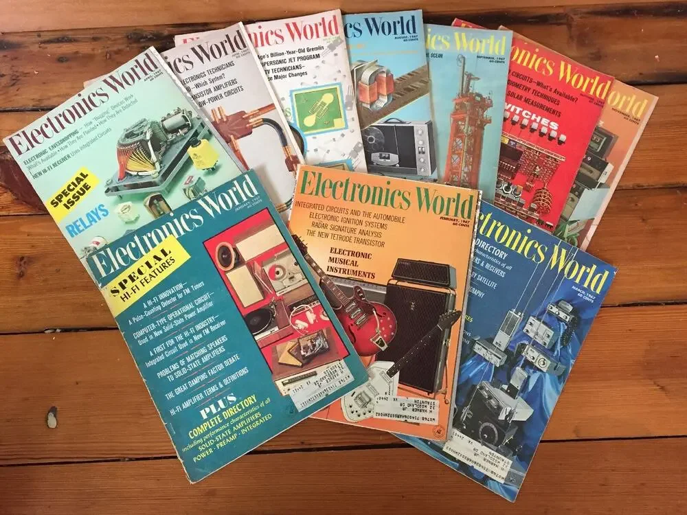 Vintage Lot 10 1967 Electronics World Magazine Computer Sci-Fi Radio Atomic Era